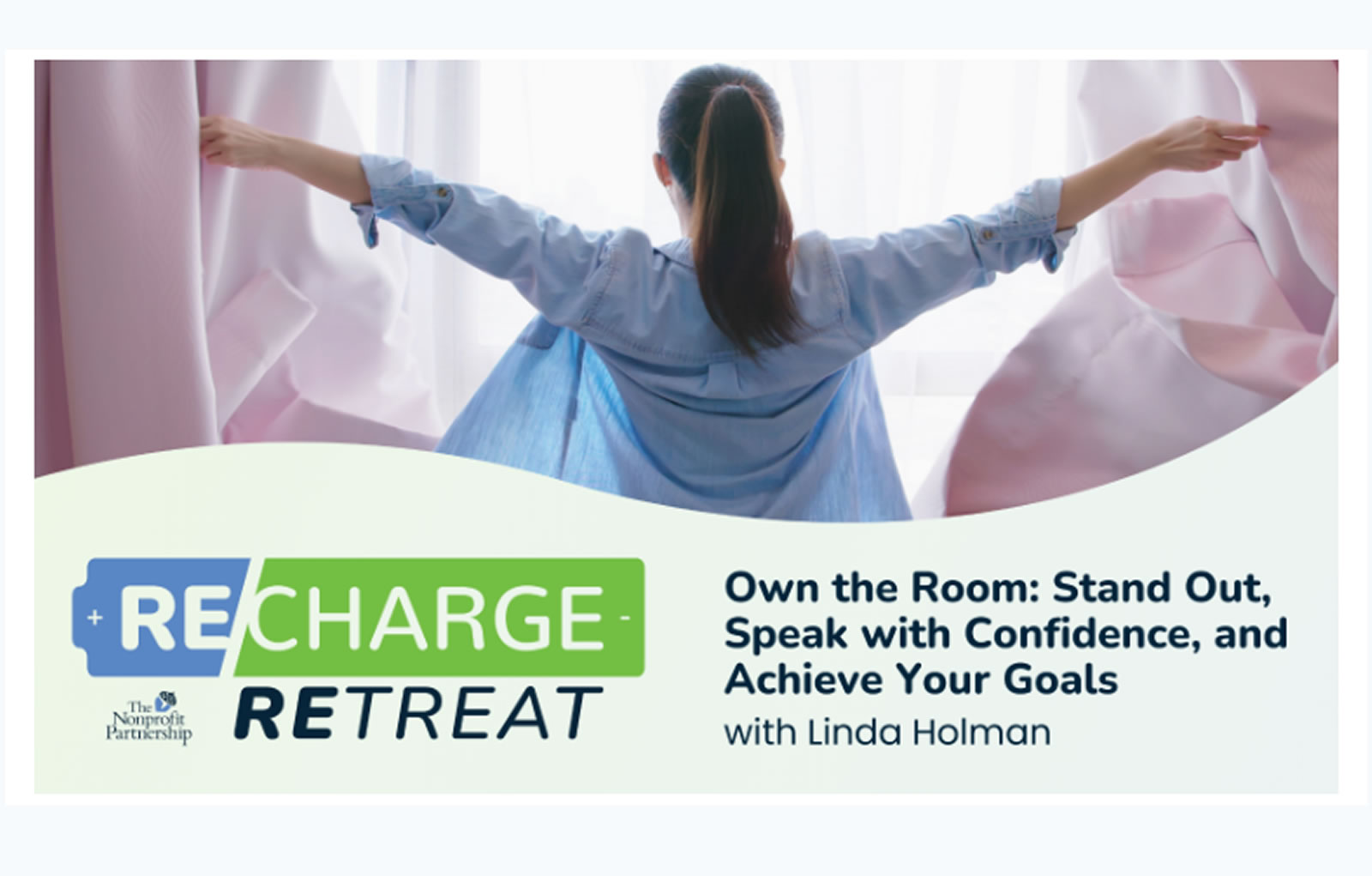 own the room recharge retreat linda holman coaching ad